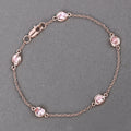 Genuine Morganite By The Yard Bracelet by Fine Color Jewels