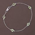 Genuine Green Peridot By The Yard Bracelet by Fine Color Jewels