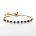 Genuine Blue Sapphire Diamond Bolo Bracelet by Fine Color Jewels