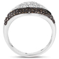 0.50 Carat Genuine Champagne Diamond and White Diamond .925 Sterling Silver Ring by Bids.com