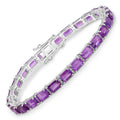 Genuine Purple Amethyst Tennis Bracelet by Fine Color Jewels