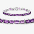 Genuine Purple Amethyst Tennis Bracelet by Fine Color Jewels