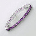 Genuine Purple Amethyst Tennis Bracelet by Fine Color Jewels