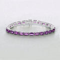 Genuine Purple Amethyst Tennis Bracelet by Fine Color Jewels