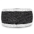 0.79 Carat Genuine Black Diamond and White Diamond .925 Sterling Silver Ring by Bids.com
