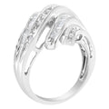 10K White Gold Round and Baguette Cut Diamond Channel Ring (3/4 Cttw, H-I Color, SI2-I1 Clarity) - Size 7 by Bids.com