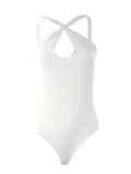 Vanessa Jane Sexy Summer V-Neck Knitted Bodysuit for Women, Size Large by Vanessa Jane