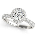 14k White Gold Halo Diamond Engagement Ring with Pave Band (1 1/3 cttw) by Bids.com