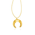 14k Yellow Gold 17 inch Necklace with Domed Moon Motif Pendant by Bids.com
