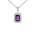 Silver Natural Amethyst Earrings and Necklace Jewelry Sets by Fine Color Jewels