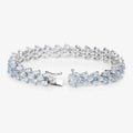 Genuine Aquamarine Tennis Bracelet by Fine Color Jewels