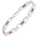 Genuine Orange Sapphire Tennis Bracelet by Fine Color Jewels