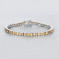 8.25 Ct Princess Yellow Citrine Channel Sterling Silver Inline Tennis Bracelet by Fine Color Jewels