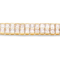 14K Yellow Gold Plated 9.52 Carat Genuine Blue Sapphire and White Sapphire .925 Sterling Silver Bracelet by Bids.com