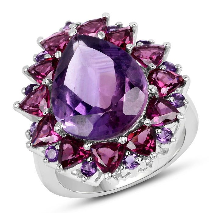 11.22 Carat Genuine Amethyst & Rhodolite .925 Sterling Silver Ring by Bids.com
