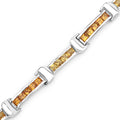 6.48 Carat Genuine Multi Sapphire .925 Sterling Silver Bracelet by Bids.com