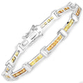 6.48 Carat Genuine Orange Sapphire and Yellow Sapphire .925 Sterling Silver Bracelet by Avera Group