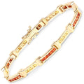 6.48 Carat Genuine Orange Sapphire and Yellow Sapphire .925 Sterling Silver Bracelet by Bids.com