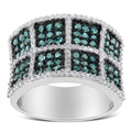 14K White Gold White and Treated Blue Diamond Cocktail Ring (1 1/2 Cttw, H-I Color, I1-I2 Clarity) - Size 6 by Bids.com