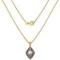 14K Yellow Gold Plated 1.82 Carat Genuine Ethiopian Opal & Tanzanite .925 Sterling Silver Pendant by Bids.com