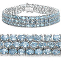 26.20 Carat Genuine Blue Topaz .925 Sterling Silver Bracelet by Avera Group