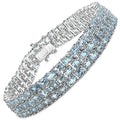 26.20 Carat Genuine Blue Topaz .925 Sterling Silver Bracelet by Avera Group