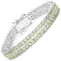11.97 Carat Genuine Peridot .925 Sterling Silver Bracelet by Bids.com