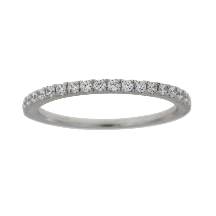Cubic Zirconium Wedding Band Ring Sterling Silver by Bids.com