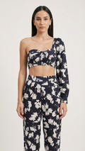 Bebe Iris Crop One Shoulder Top, Size 8 by Vanessa Jane