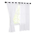 Hiasan White Sheer Curtains for Bedroom With Tiebacks, W52 X L63, 2 Soft Panels by Vanessa Jane