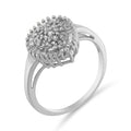 10K White Gold 1/2 Cttw Round & Baguette Cut Diamond Pear Shaped Domed PavÃ© Cluster with Halo Cocktail Ring (H-I Color, SI1-SI2 Clarity) - Size 5 by Bids.com