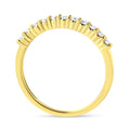 IGI Certified 1/4 Cttw Diamond 10K Yellow Gold Prong Set Fluted Band Style Ring (I-J Color, I2-I3 Clarity) - Size 7 by Bids.com