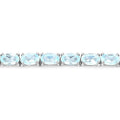 Genuine Blue Topaz Tennis Silver Bracelet by Fine Color Jewels