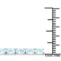 Genuine Blue Topaz Tennis Silver Bracelet by Fine Color Jewels