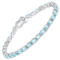 Genuine Blue Zircon Tennis Bracelet by Fine Color Jewels