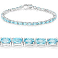 Genuine Blue Zircon Tennis Bracelet by Fine Color Jewels