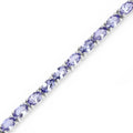 Natural Purple Tanzanite Silver Tennis Bracelet by Fine Color Jewels