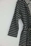 Cotton Black Striped Bathrobe by NoaPure.com