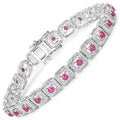 3.12 Carat Genuine Johnson Ruby .925 Sterling Silver Bracelet by Bids.com