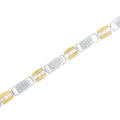 10K Two-Tone Gold Princess Cut Diamond Geo Link Bracelet (1.00 cttw, H-I Color, SI1-SI2 Clarity) by Bids.com