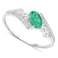 0.51 Carat Genuine Zambian Emerald and White Diamond 14K White Gold Ring by Bids.com