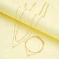 3pcs Heart Necklace & Bracelet Set for Women by DailySale