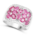 3.04 Carat Genuine Ruby & White Topaz .925 Sterling Silver Ring by Bids.com