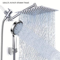 High Pressure Rainfall & Handheld Shower Head – Adjustable, Chrome/Black by DailySale