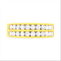 10K Yellow Gold Two-Row Diamond Band Ring (1 Cttw, J-K Color, I1-I2 Clarity) - Size 6 by Bids.com