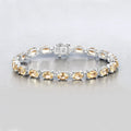 14.40 Ct Oval Light Yellow Citrine Prong Sterling Silver Inline Tennis Bracelet by Fine Color Jewels