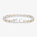 14.40 Ct Oval Light Yellow Citrine Prong Sterling Silver Inline Tennis Bracelet by Fine Color Jewels