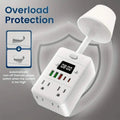 11-in-1 Multifunctional Power Strip with Desk Lamp, Clock, USB Ports & Surge Protection by DailySale