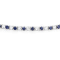 6.87 Ct Round Royal Blue Sapphire Prong Sterling Silver Inline Tennis Bracelet by Fine Color Jewels