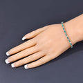 5.77 Carat Genuine Emerald and White Topaz .925 Sterling Silver Bracelet by Bids.com